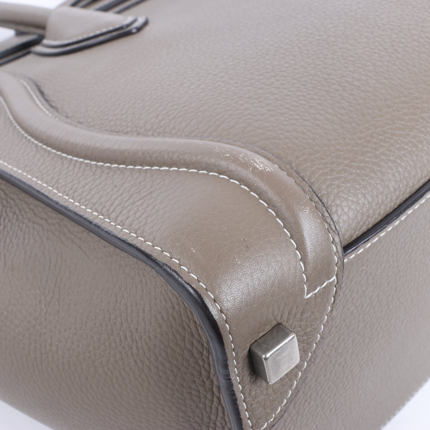 CELINE Luggage Micro Leather Handbag in Greige