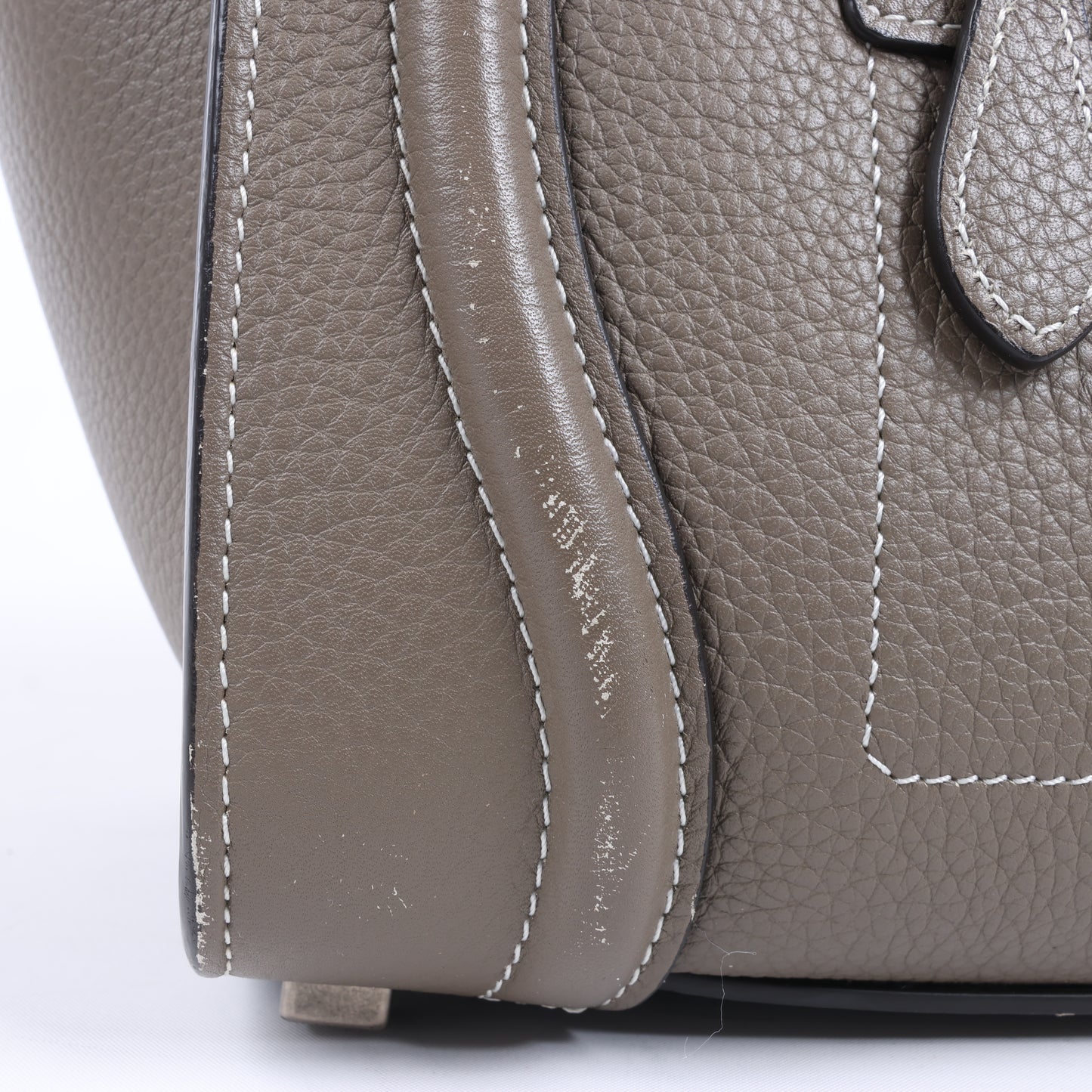 CELINE Luggage Micro Leather Handbag in Greige