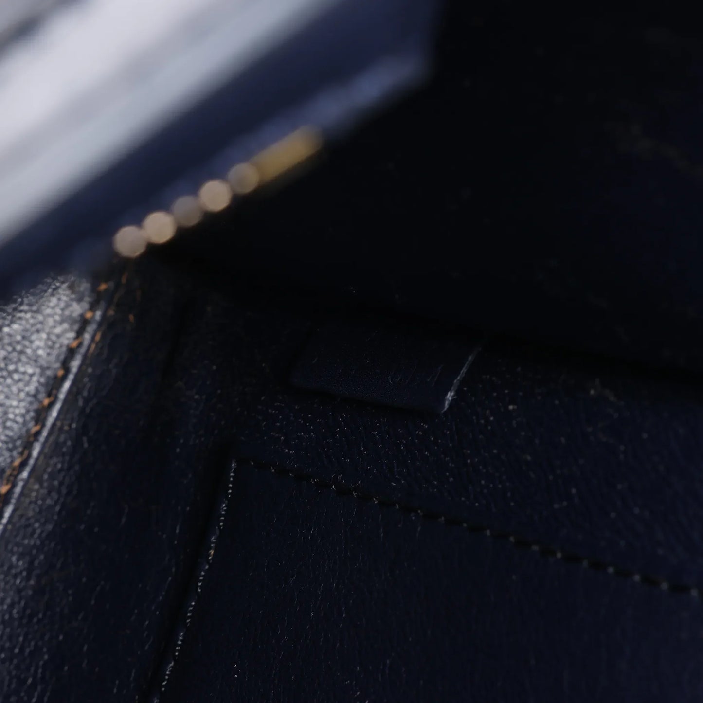 CELINE Nano Luggage Leather 2Way Handbag in Navy Blue