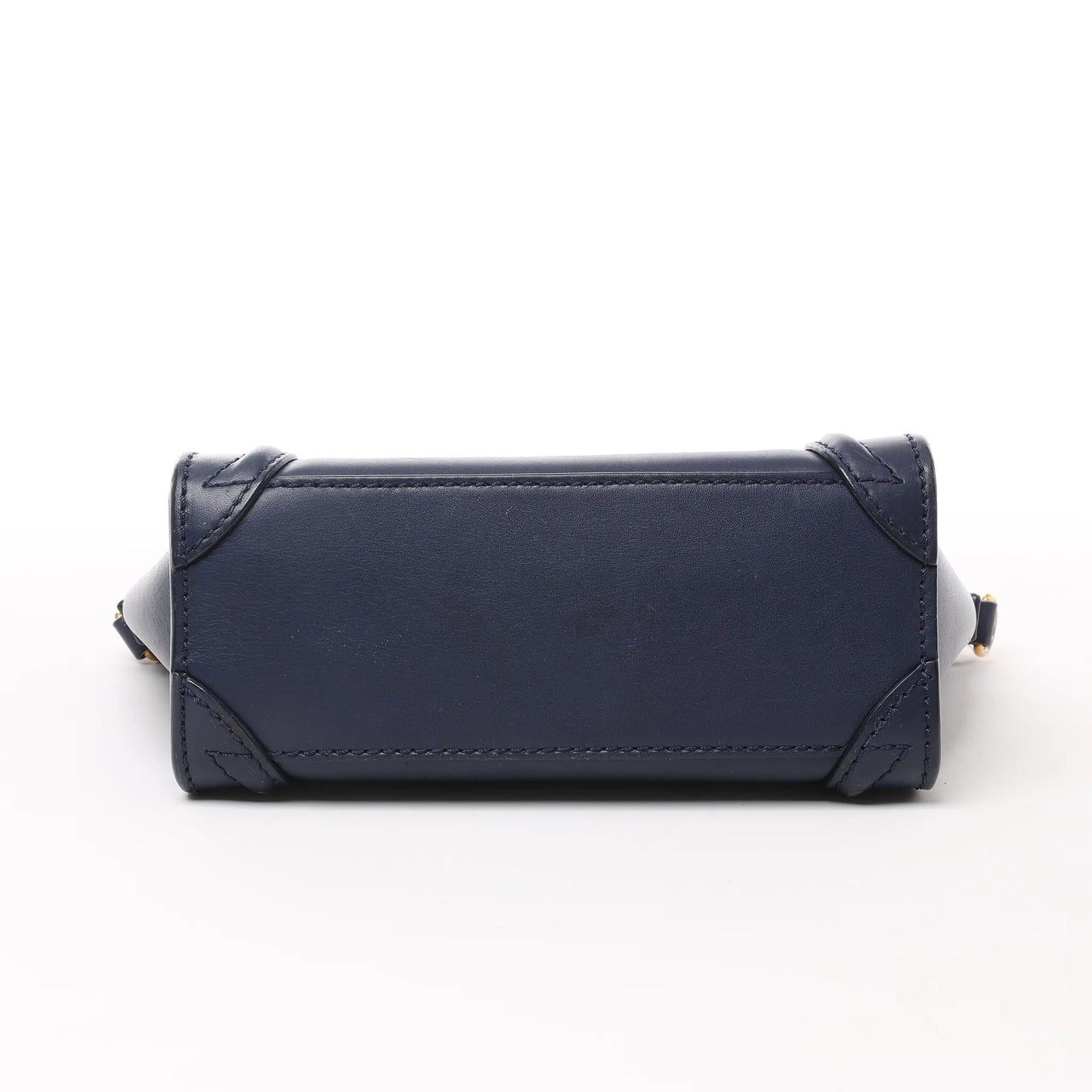 Sac à main double usage en cuir CELINE Nano Luggage bleu marine