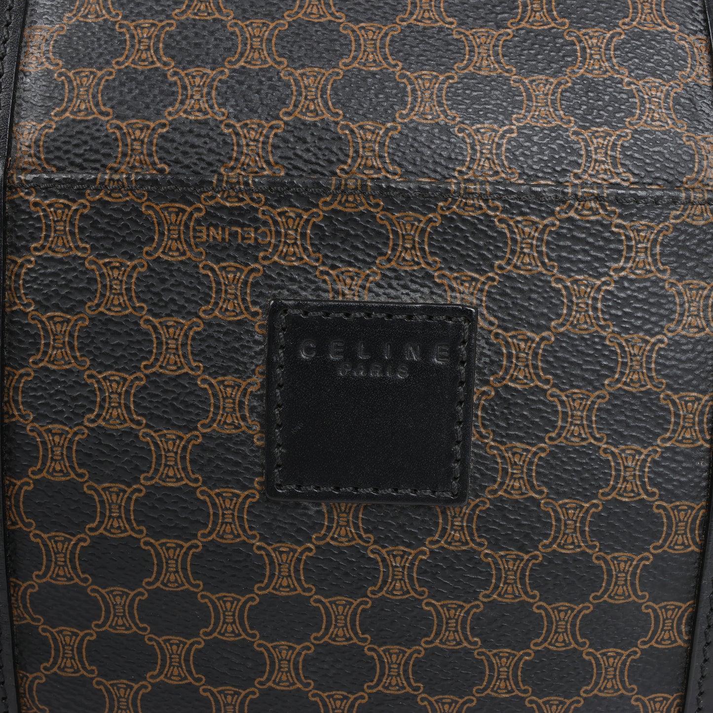 Sac de voyage Boston en PVC et cuir Macadam Celine, noir et marron