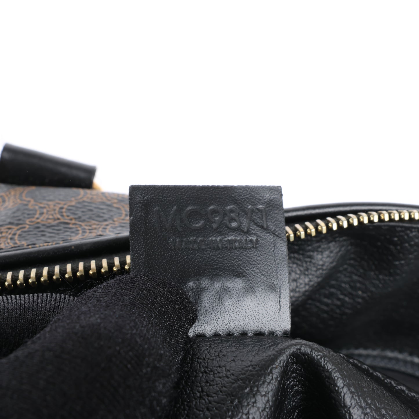 Sac de voyage Boston en PVC et cuir Macadam Celine, noir et marron