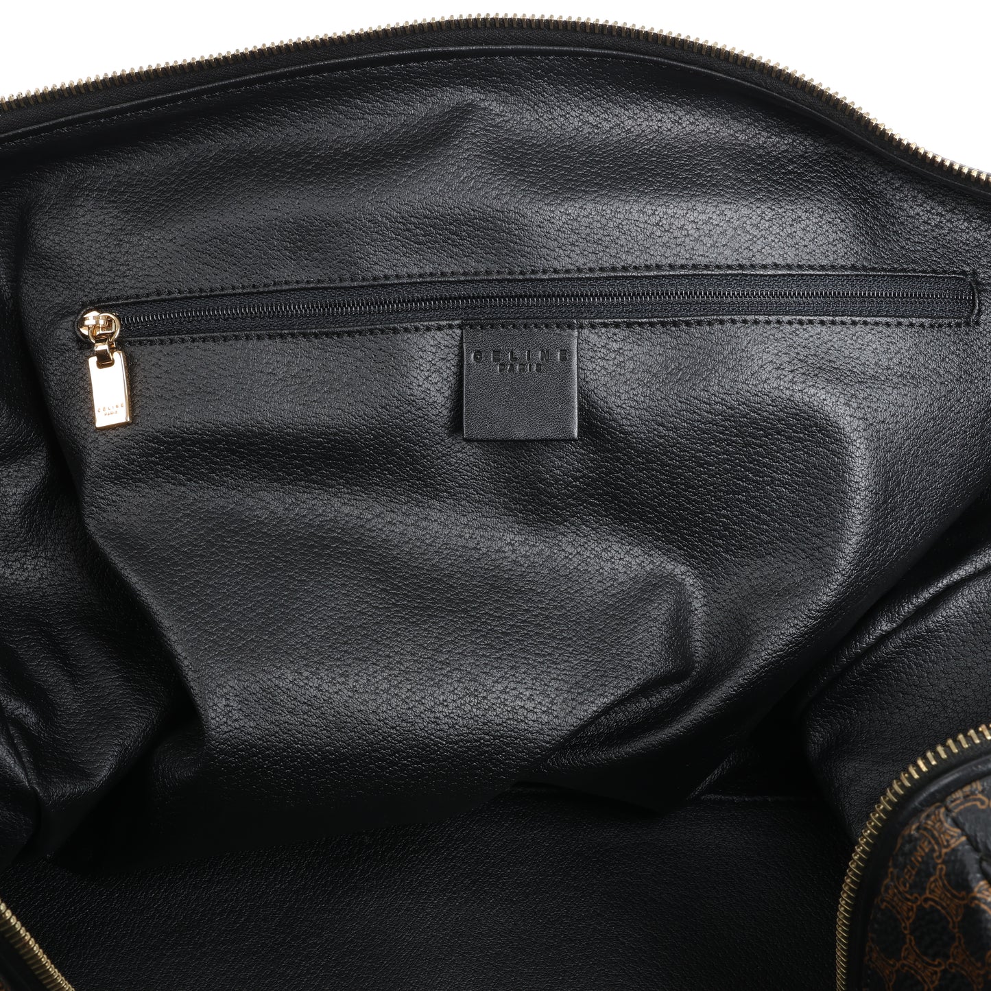Sac de voyage Boston en PVC et cuir Macadam Celine, noir et marron