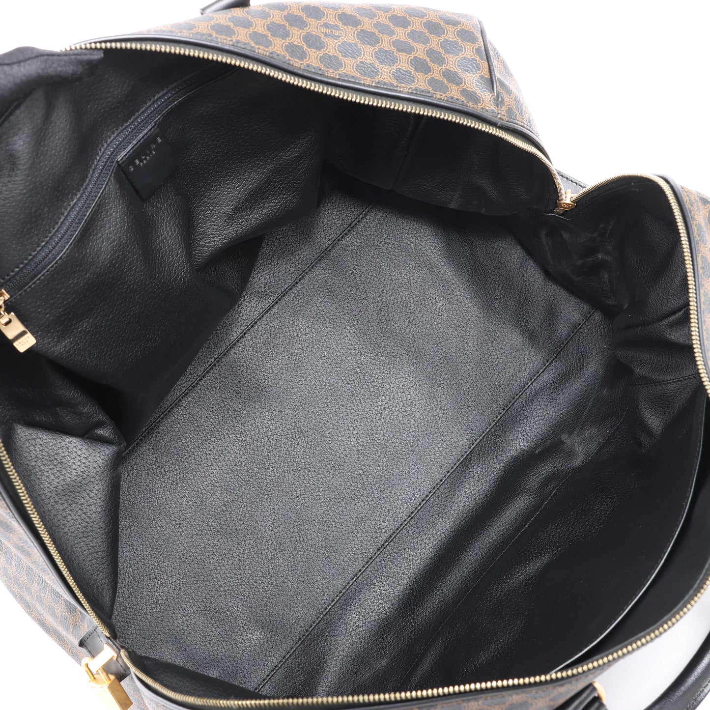 Sac de voyage Boston en PVC et cuir Macadam Celine, noir et marron