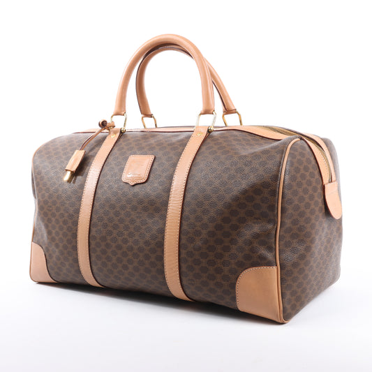 Celine Macadam Boston Reisetasche aus PVC und Leder in Braun