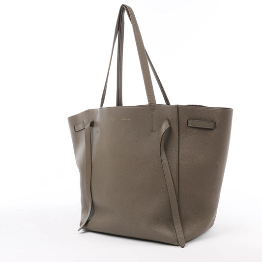 Petit sac à bandoulière en cuir Cabas Phantom de Céline, couleur taupe