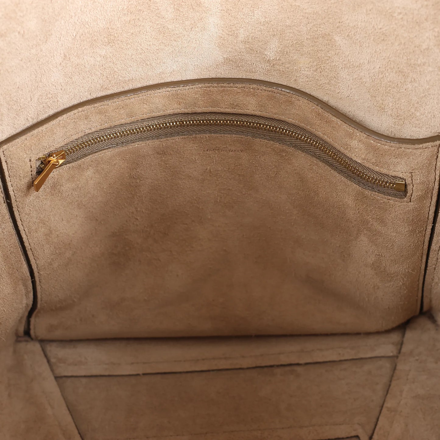 CELINE Seau Sangle Bucket Leather Shoulder Bag in Greige