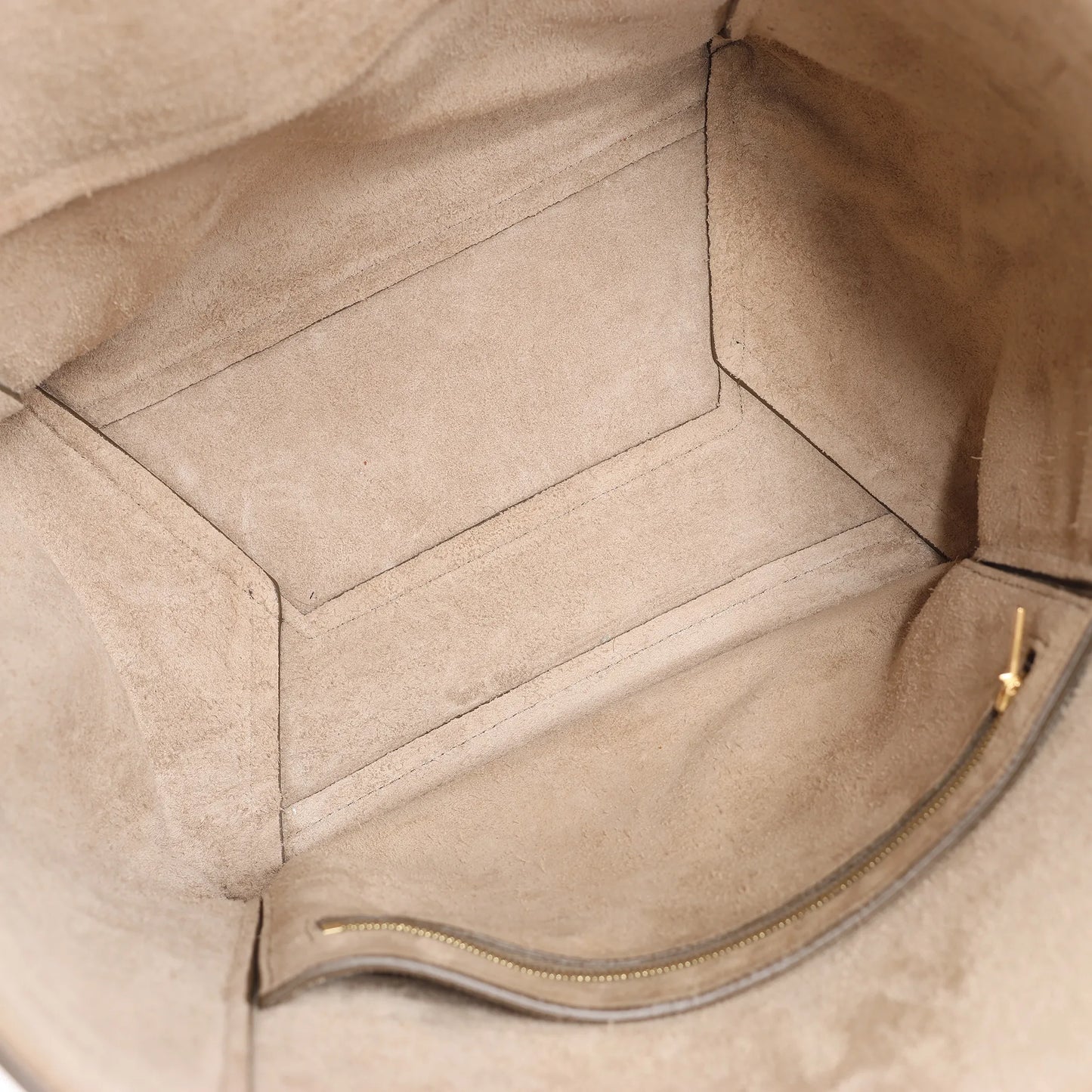 CELINE Seau Sangle Bucket Leather Shoulder Bag in Greige