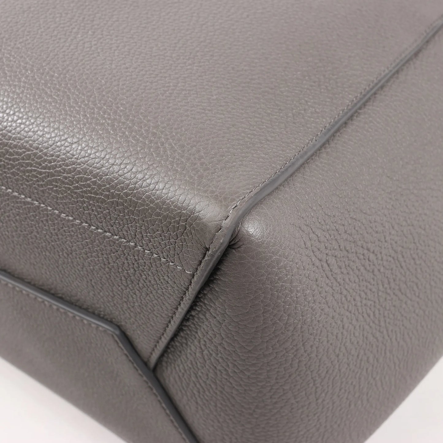 CELINE Seau Sangle Bucket Leather Shoulder Bag in Gray