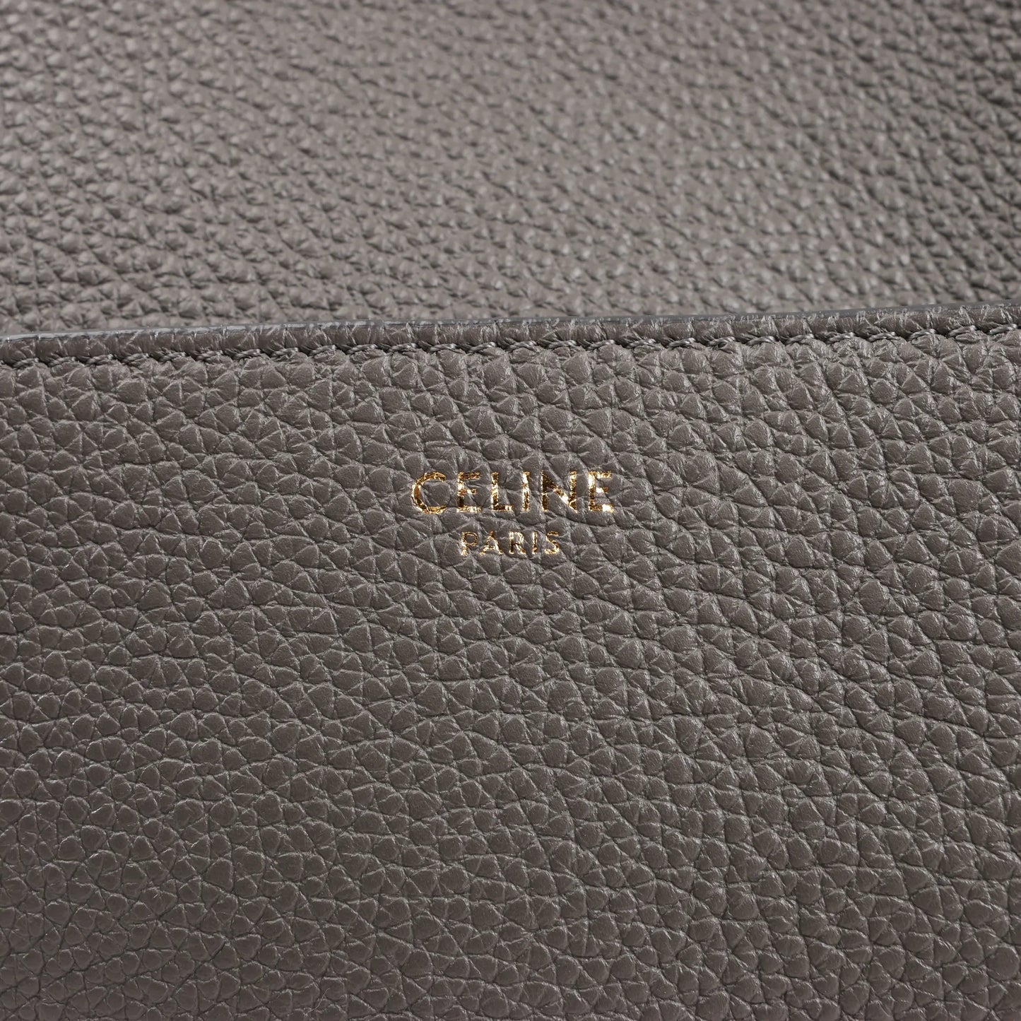 CELINE Seau Sangle Bucket Leather Shoulder Bag in Gray