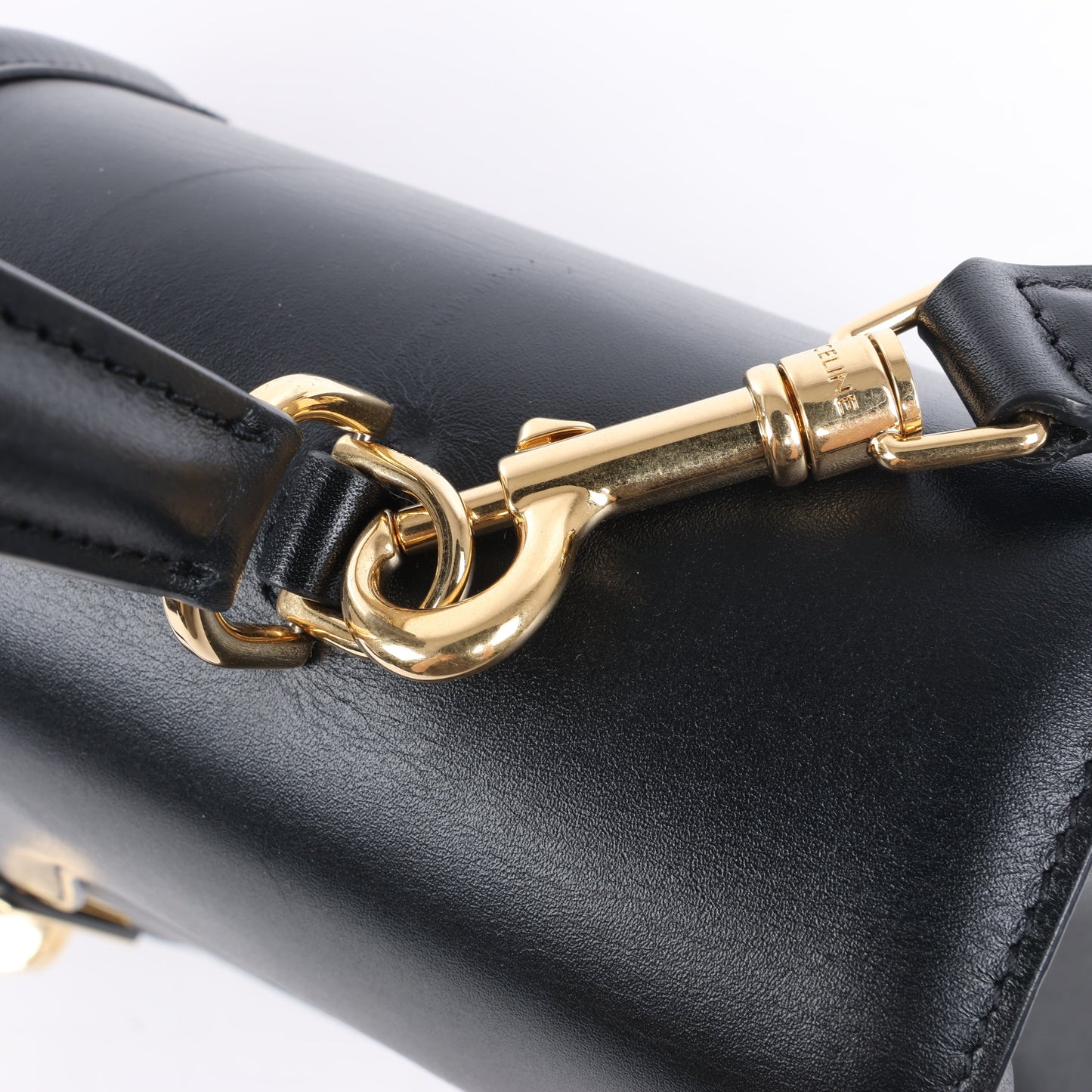 Celine Sac 16 Smooth Leather Medium 2Way Handbag in Black