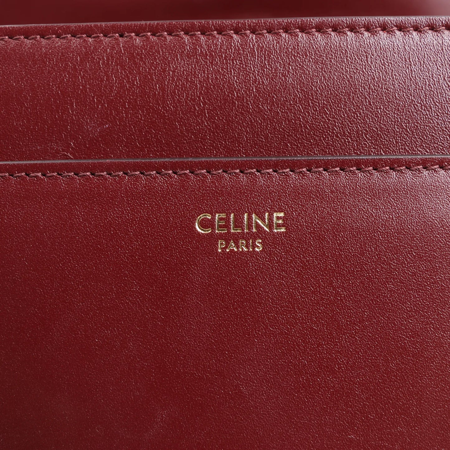 Celine Sac 16 Medium Smooth Leather 2Way Handbag in Burgundy