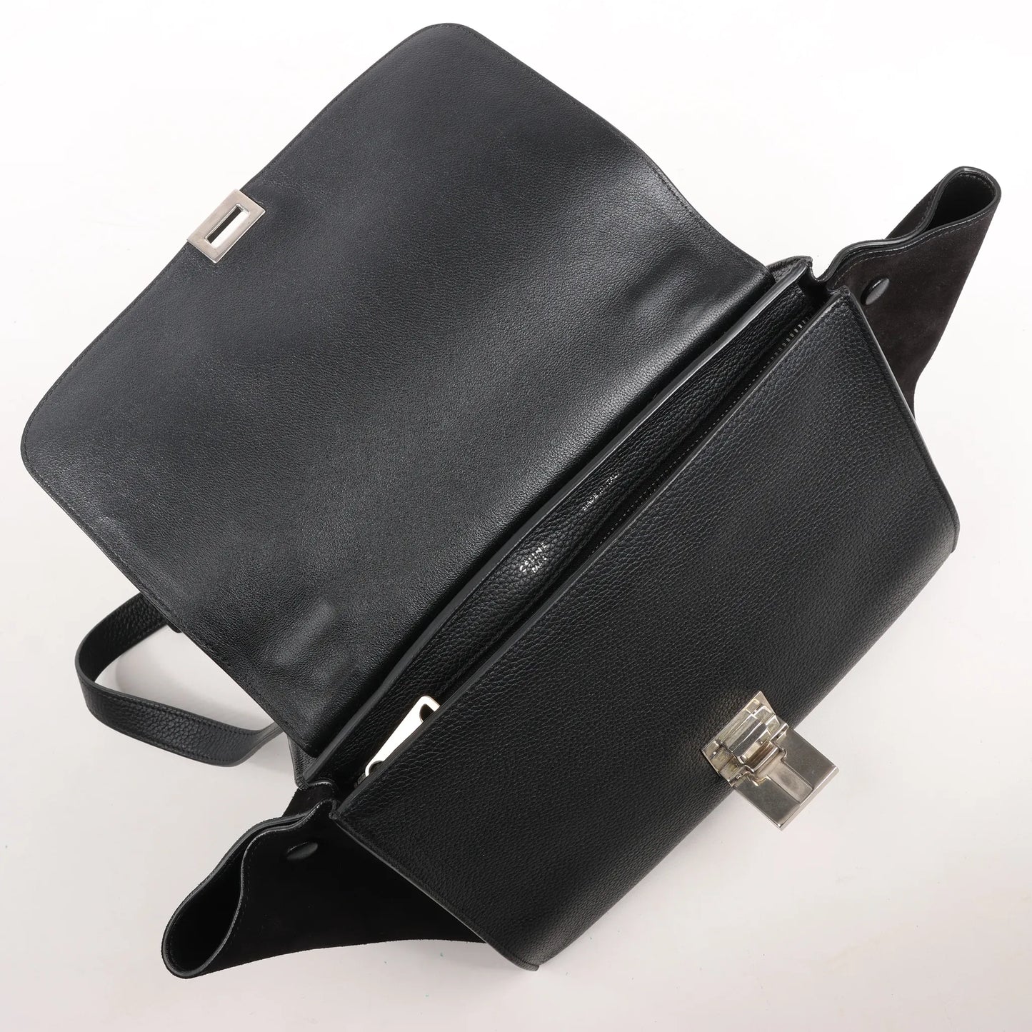 CELINE Trapezleder x Wildleder 2Way Handtasche in Schwarz