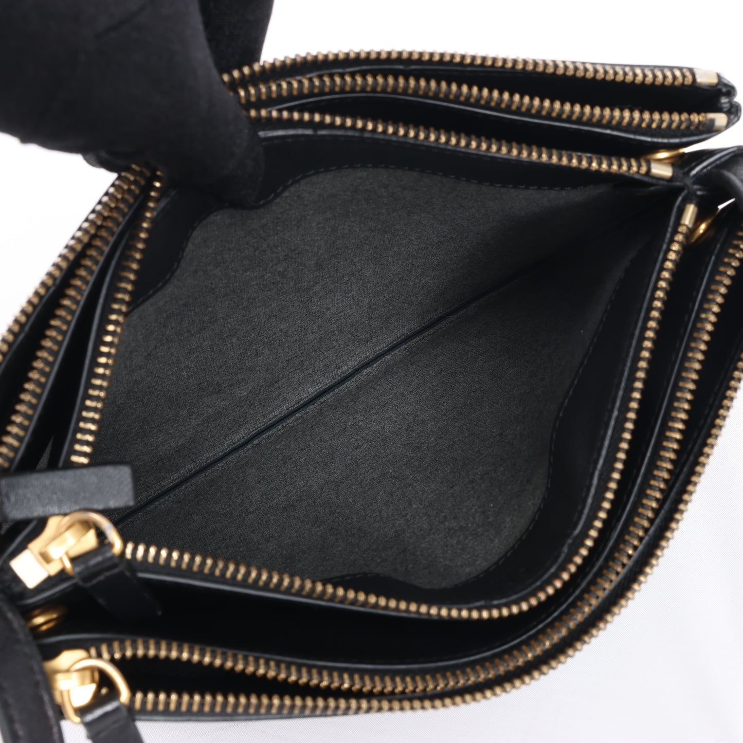 Celine Trio Large Leather Crossbody bag in Black