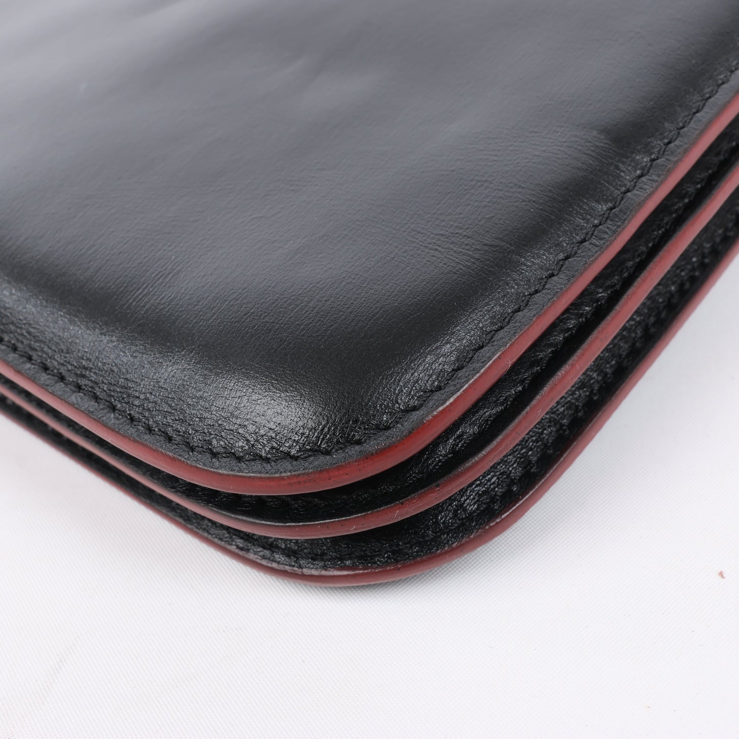 Celine Trio Oversized Edge Leather Crossbody bag in Black