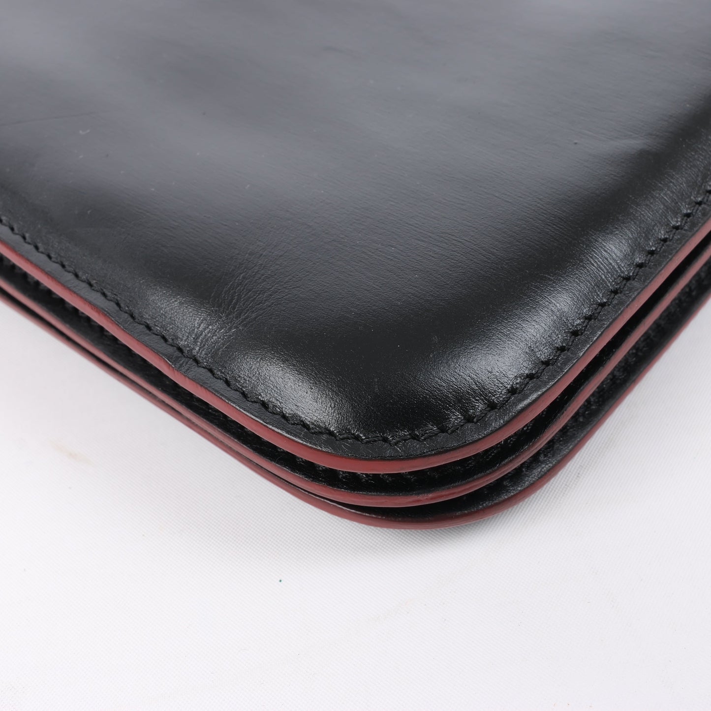 Celine Trio Oversized Edge Leather Crossbody bag in Black