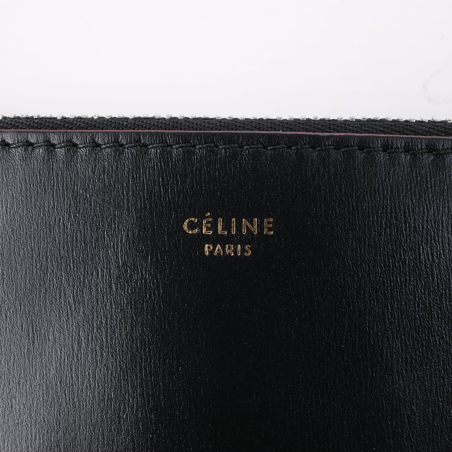 Celine Trio Oversized Edge Leather Crossbody bag in Black
