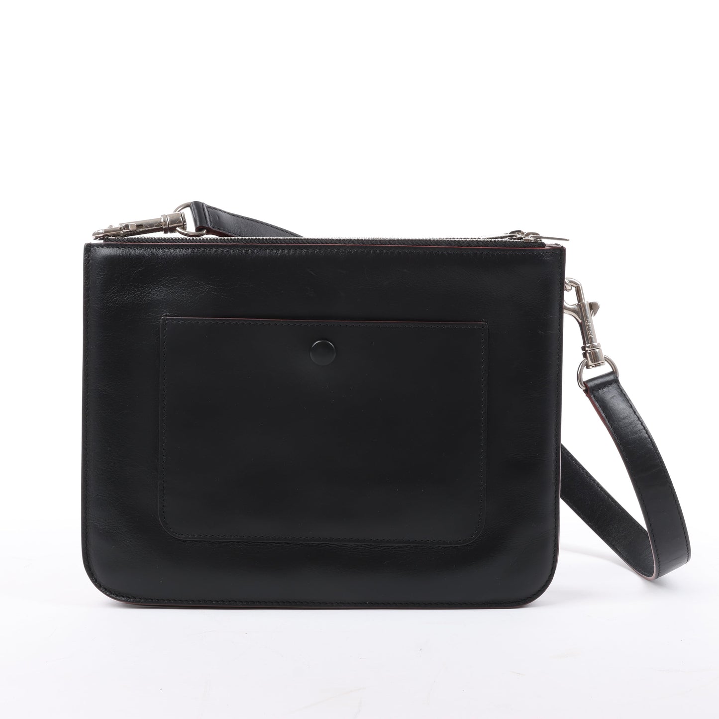 Celine Trio Oversized Edge Leather Crossbody bag in Black