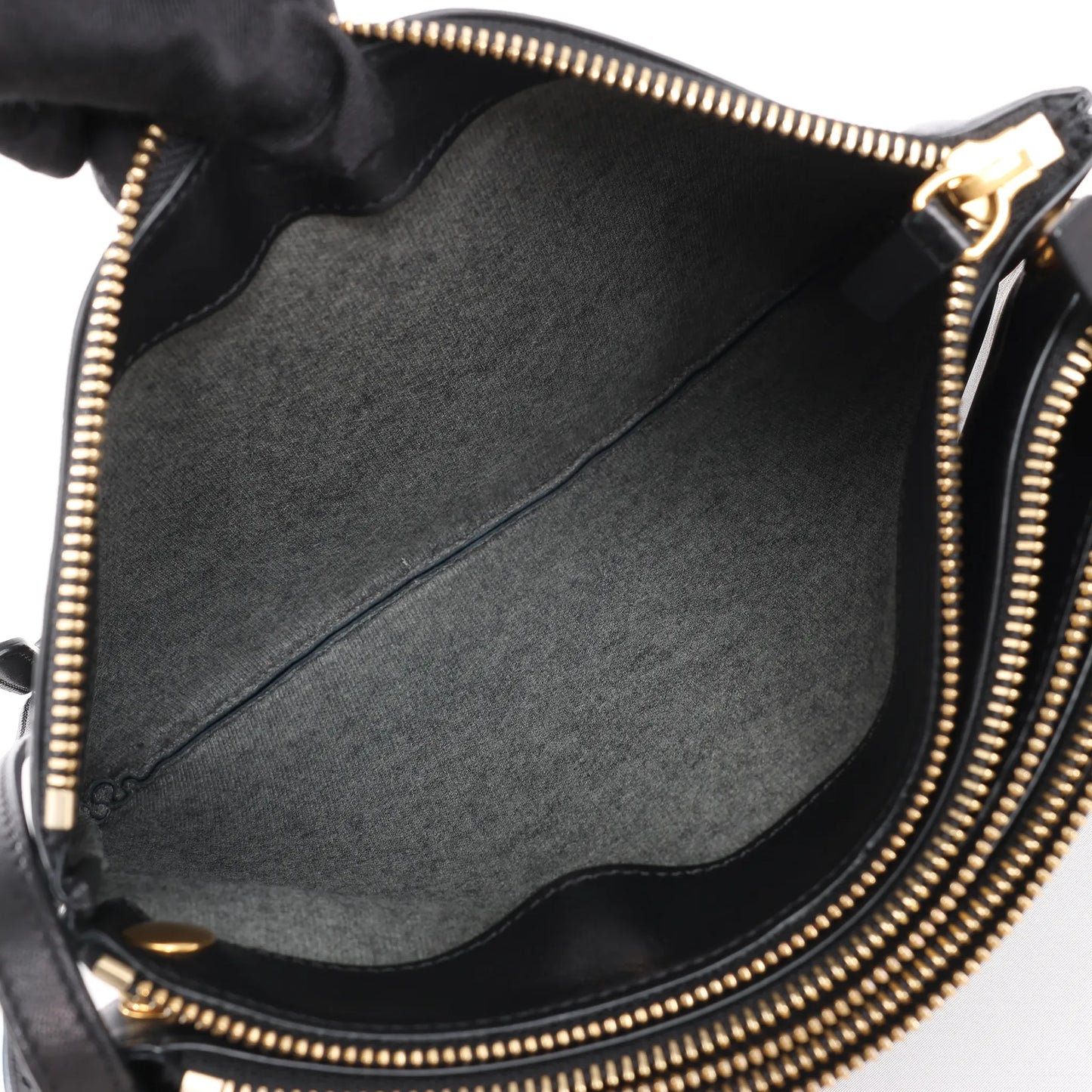 Celine Trio Large Leather Crossbody bag in Black
