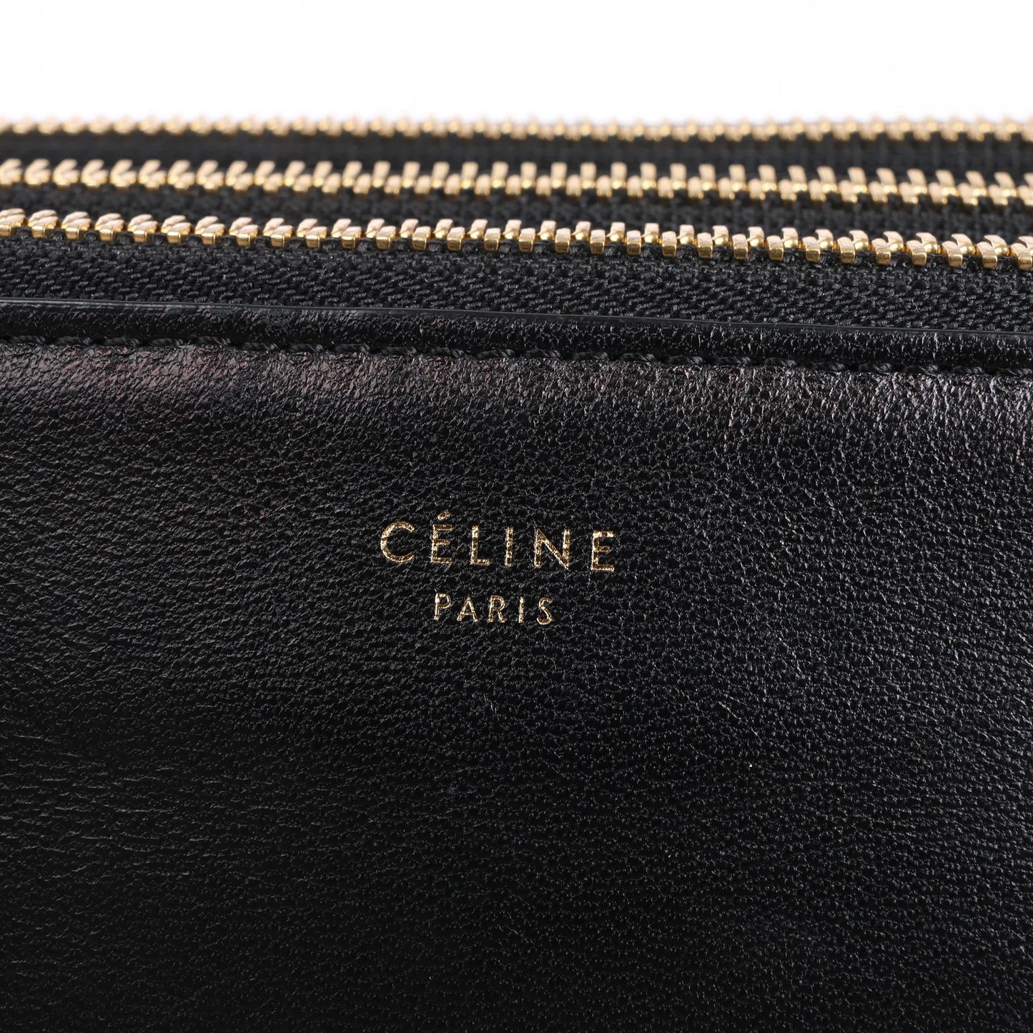 Celine Trio Large Leather Crossbody bag in Black