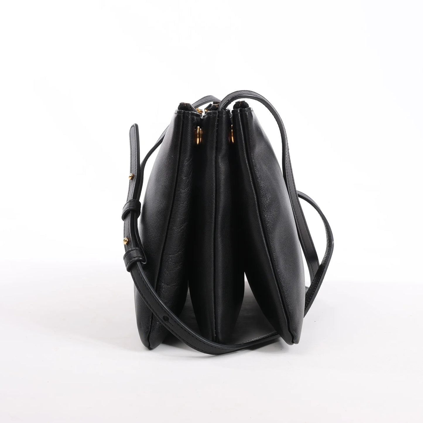 Celine Trio Large Leather Crossbody bag in Black