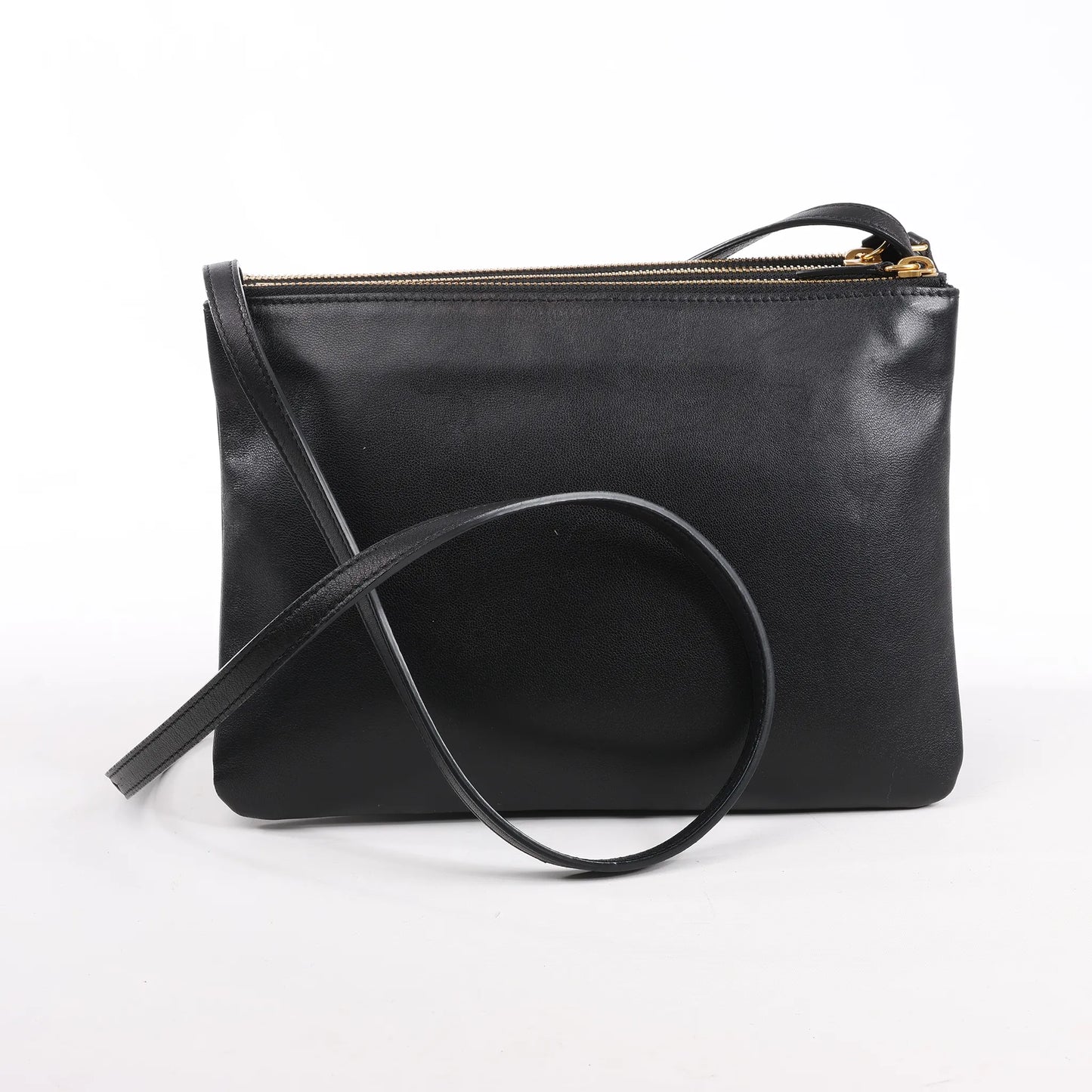 Celine Trio Large Leather Crossbody bag in Black
