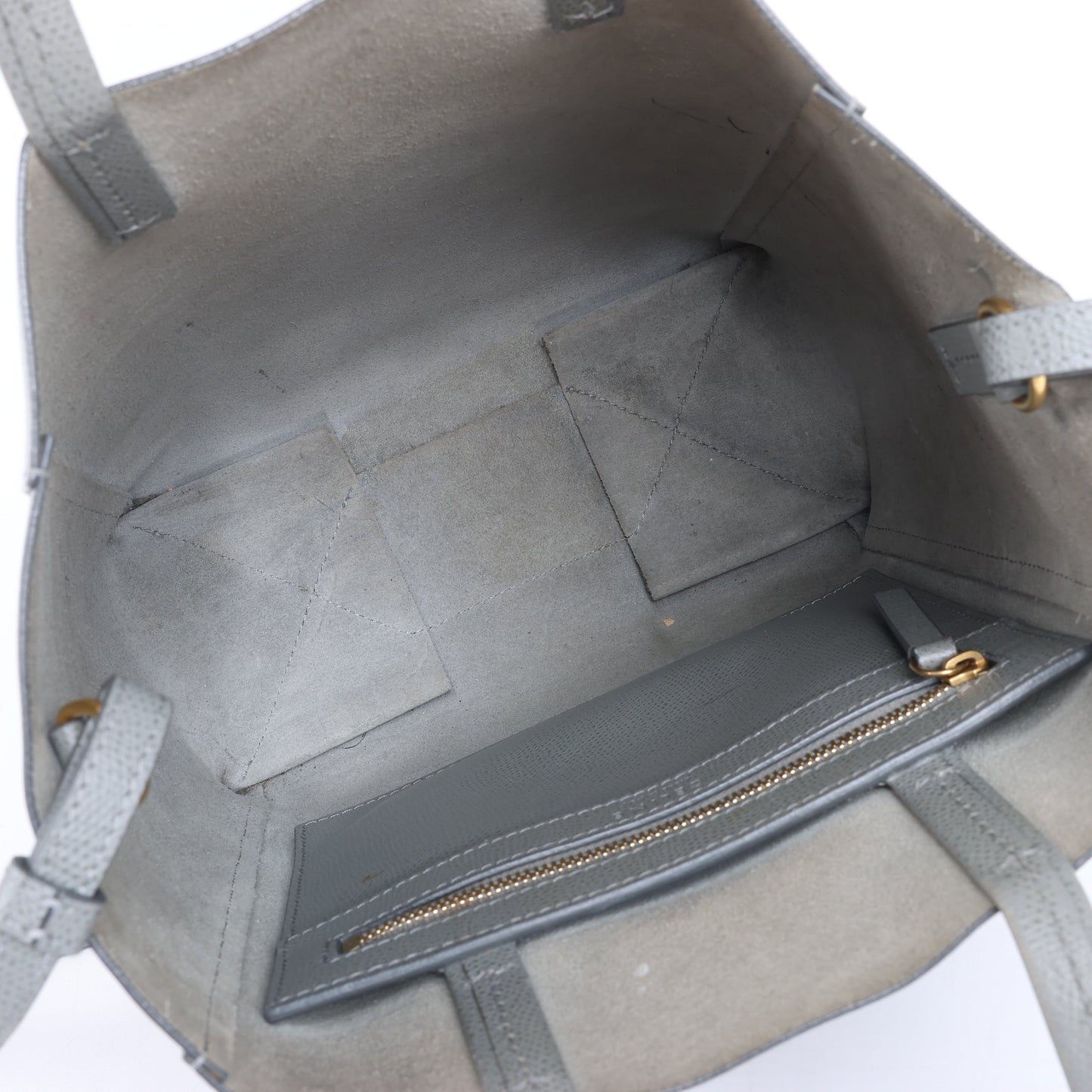 Petit sac à main vertical en cuir gris CELINE
