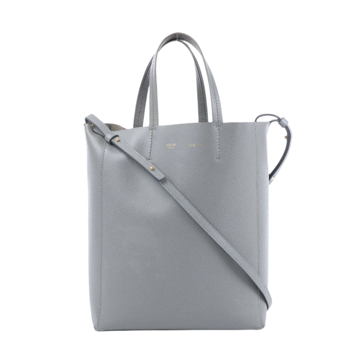 Petit sac à main vertical en cuir gris CELINE