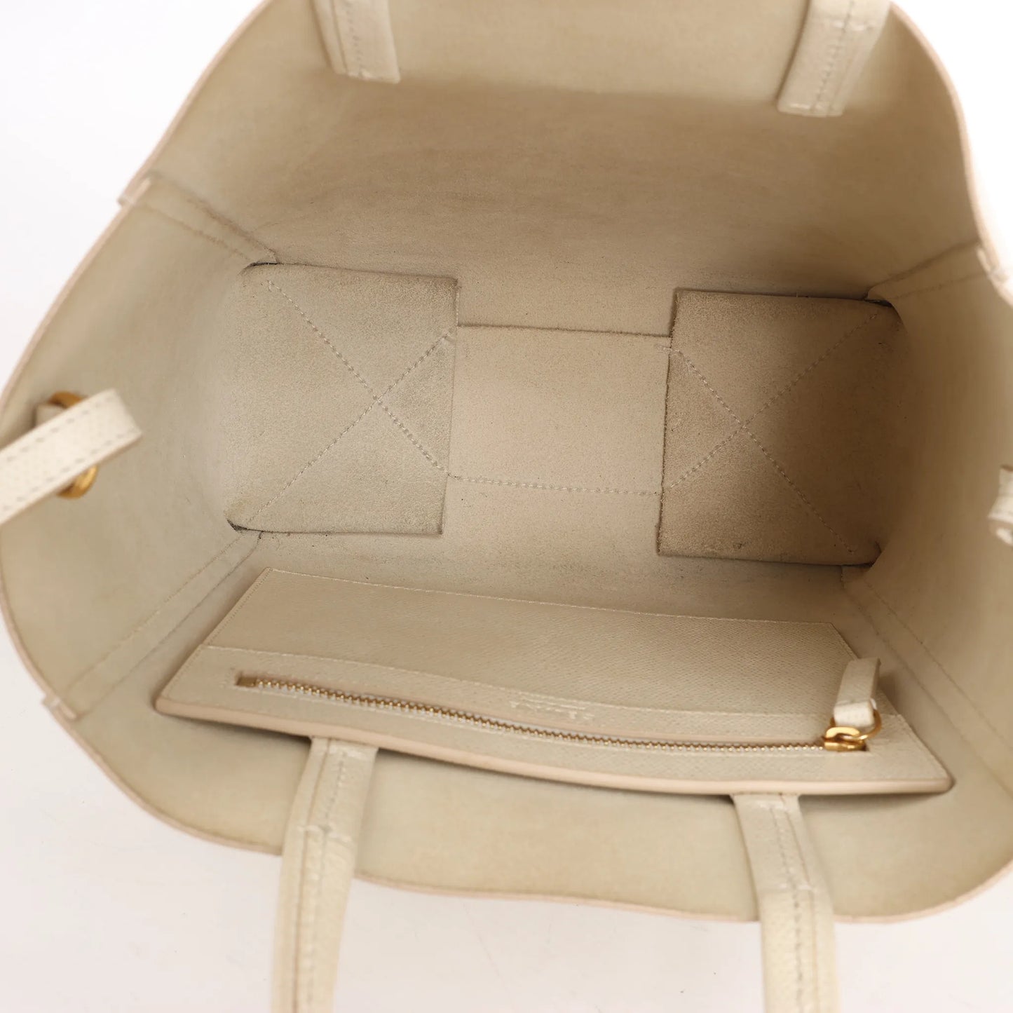 Celine Vertical Cabas Phantom Small Leather 2Way Shoulder Bag in White