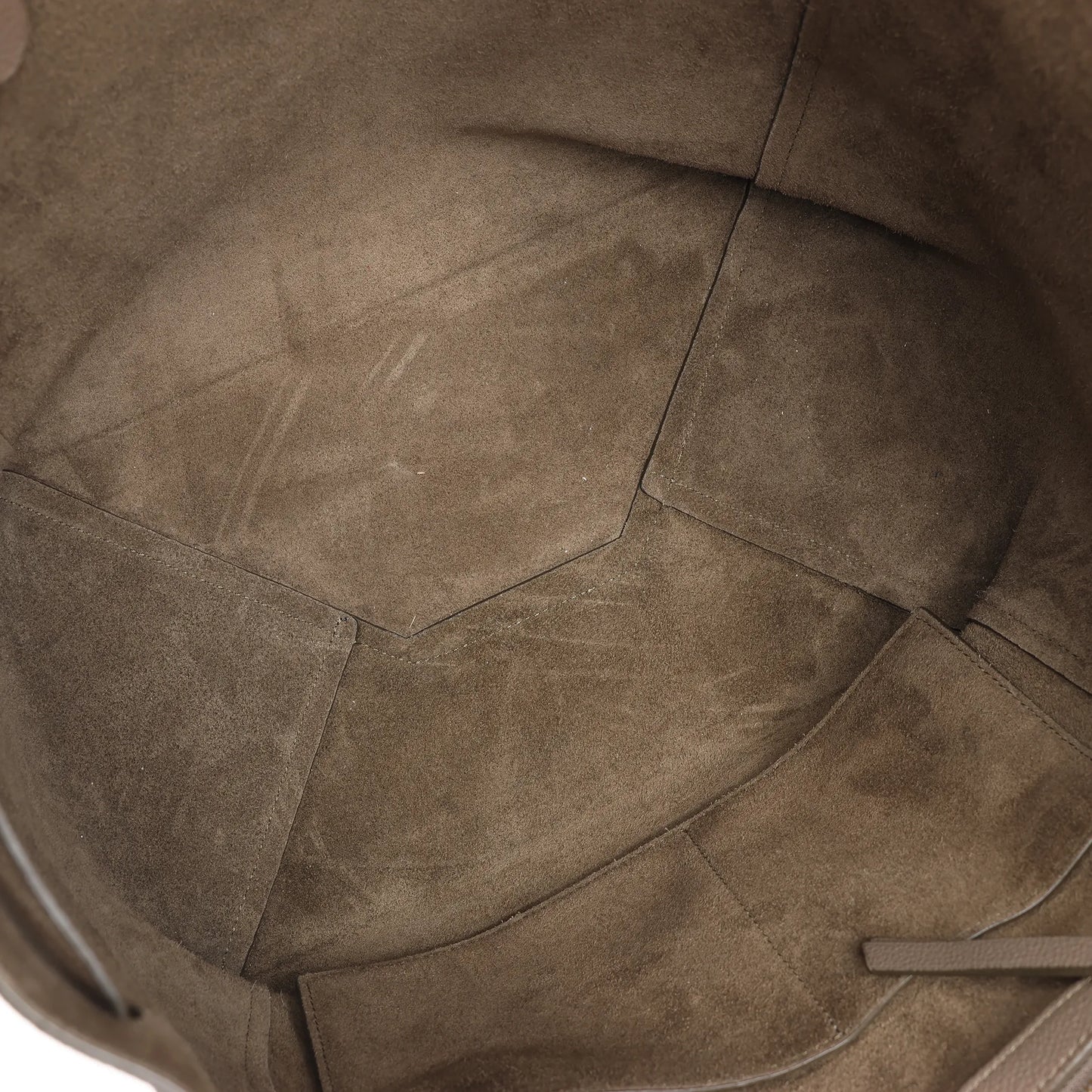 Celine Cabas Phantom Medium Leather Shoulder Bag in Taupe