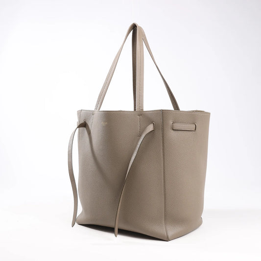 Celine Cabas Phantom Medium Leather Shoulder Bag in Taupe