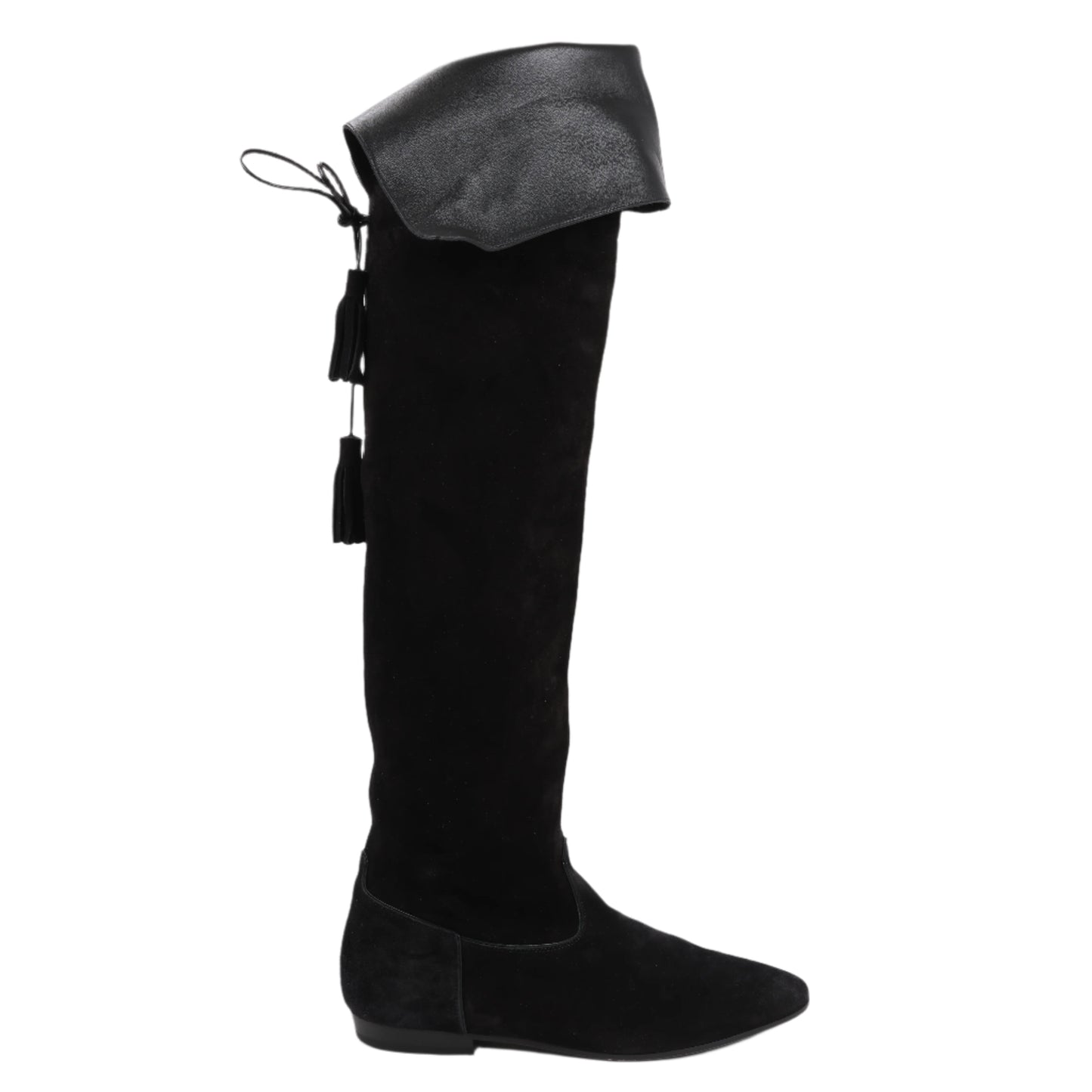 Celine Chat Botté Over-The-Knee Flat Boot in Suede Calfskin in Size 38 RM0220