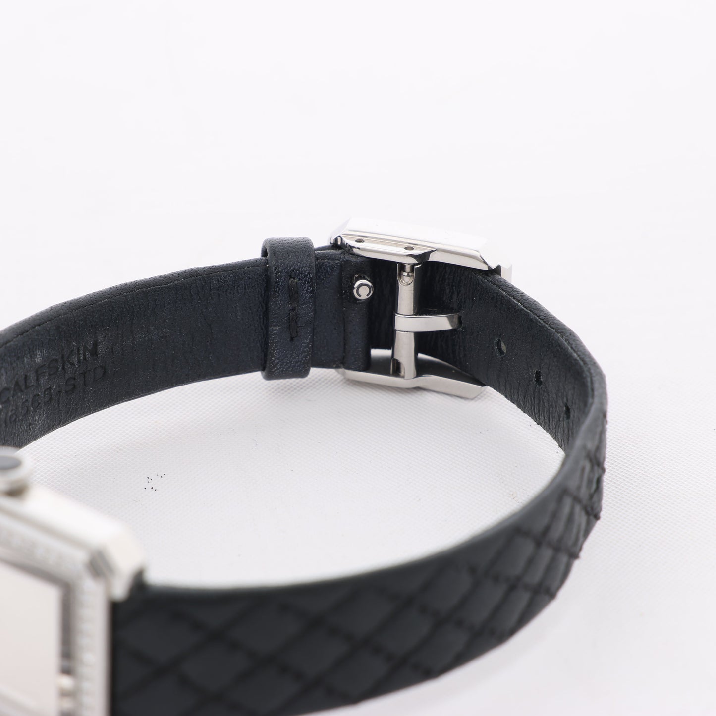Montre Chanel Boyfriend H6955 KTF95332 SS et bracelet en cuir QZ à cadran argenté