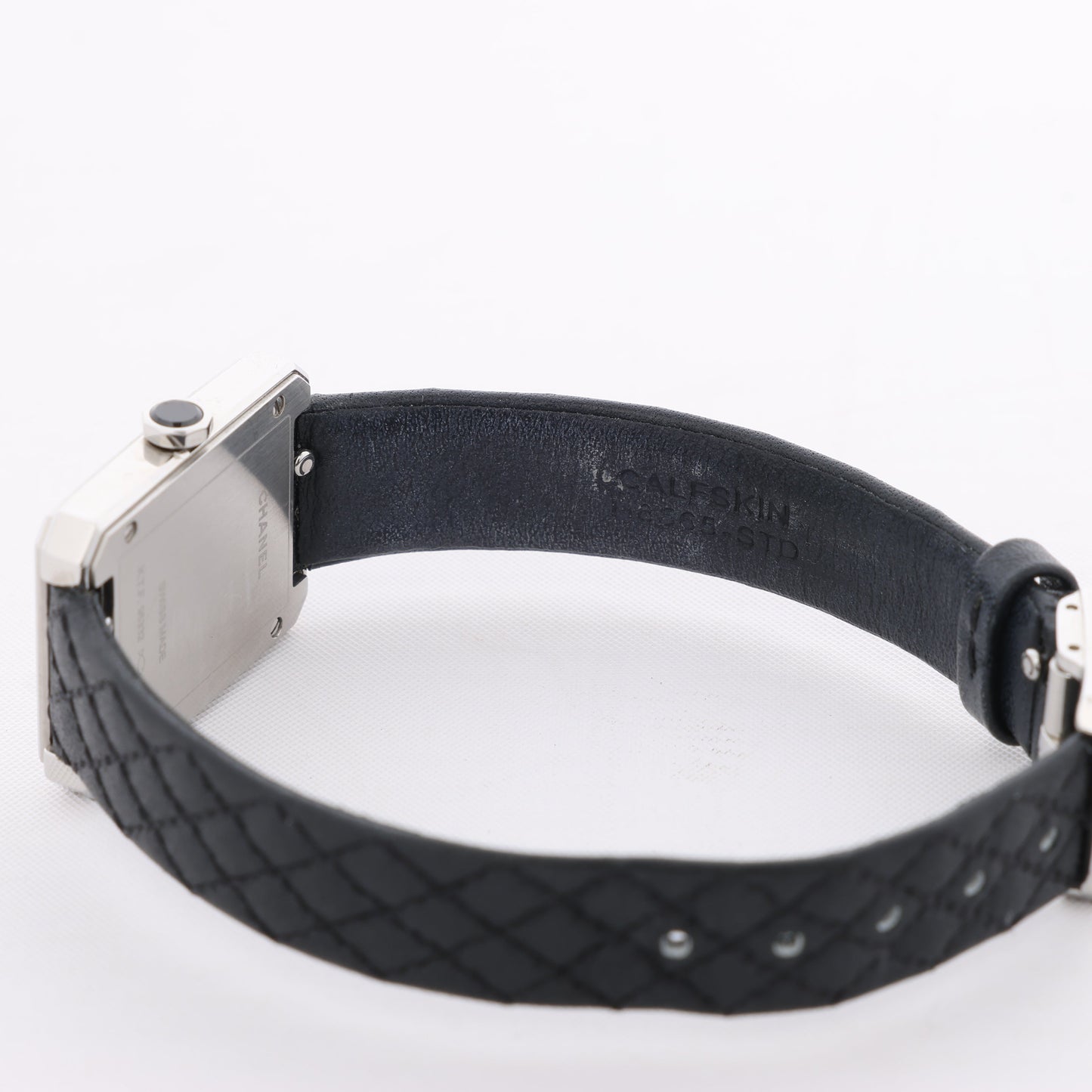 Montre Chanel Boyfriend H6955 KTF95332 SS et bracelet en cuir QZ à cadran argenté