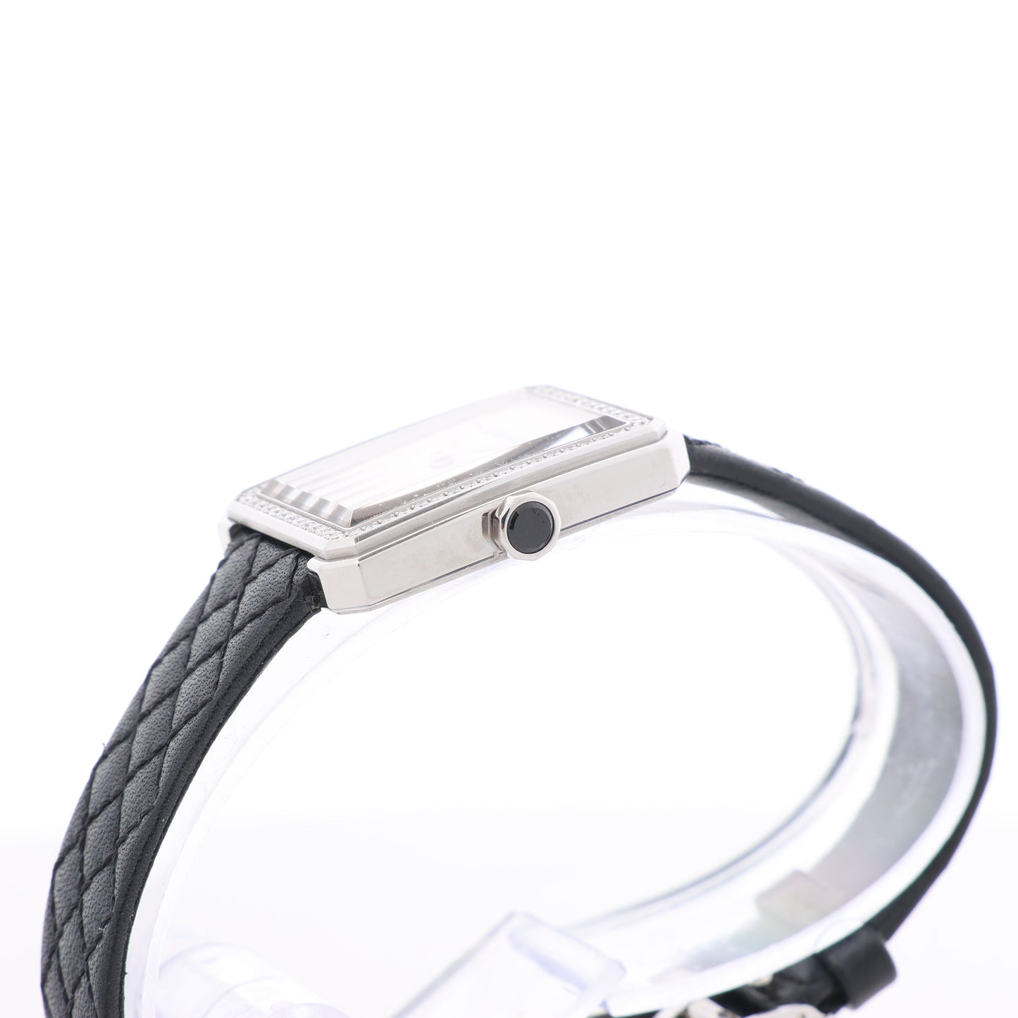 Montre Chanel Boyfriend H6955 KTF95332 SS et bracelet en cuir QZ à cadran argenté