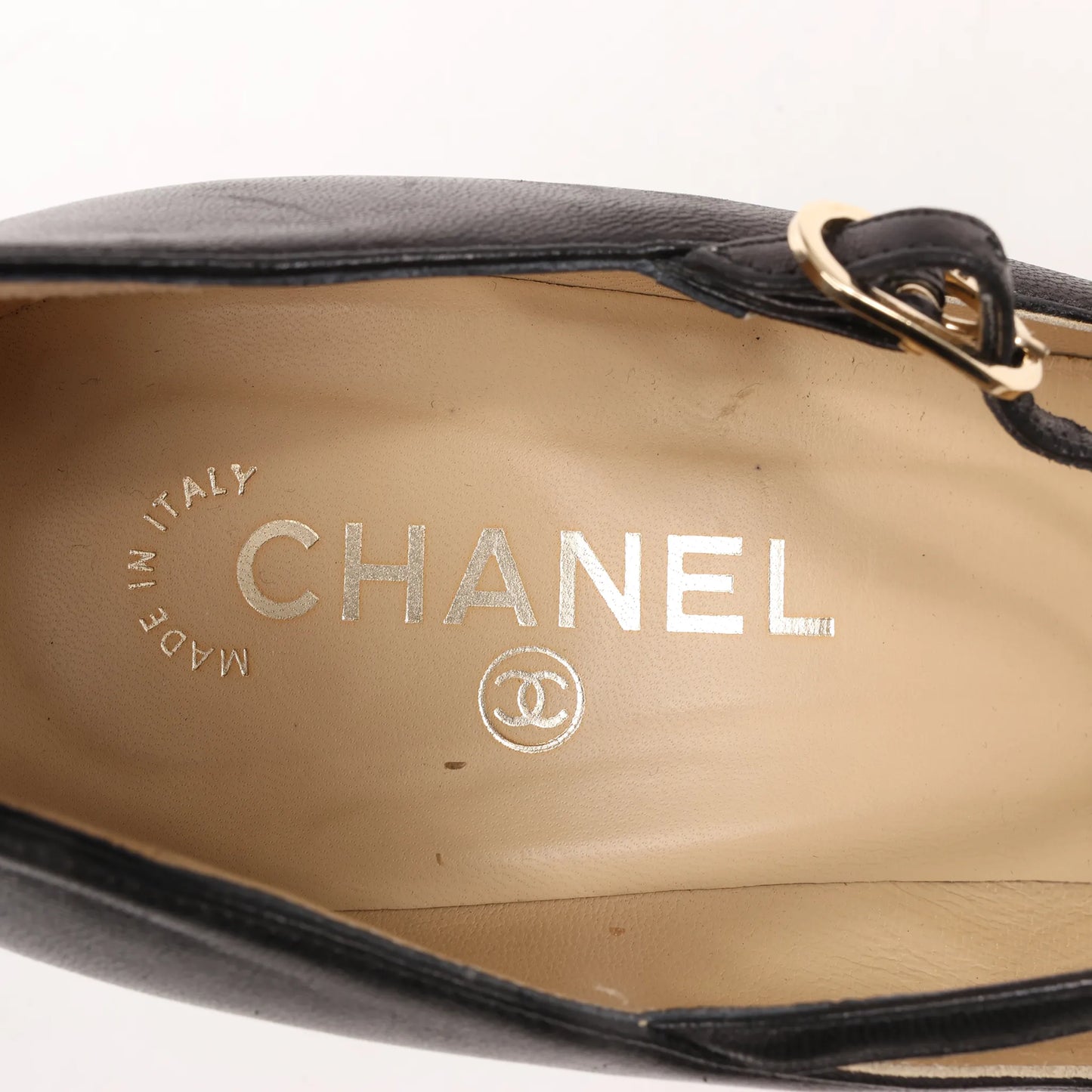 Chanel Coco Mark Leather Heels Beige x Black G26228, Size 40 EU