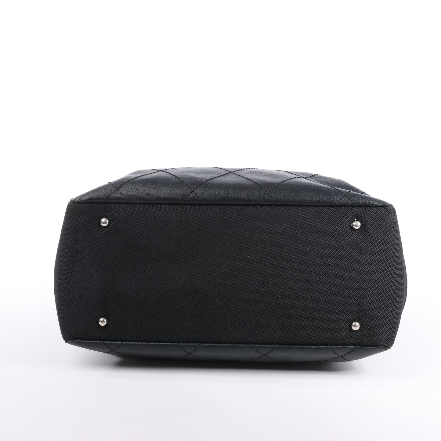 Chanel Paris Biarritz MM Coating Canvas Shoulder Bag in Black