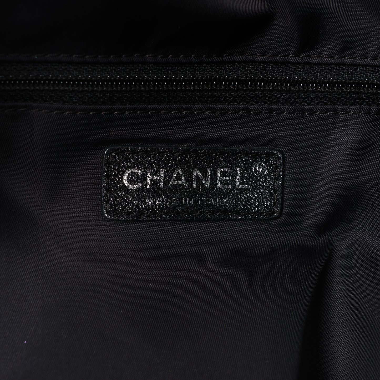 Chanel Paris Biarritz MM Coating Canvas Shoulder Bag in Black