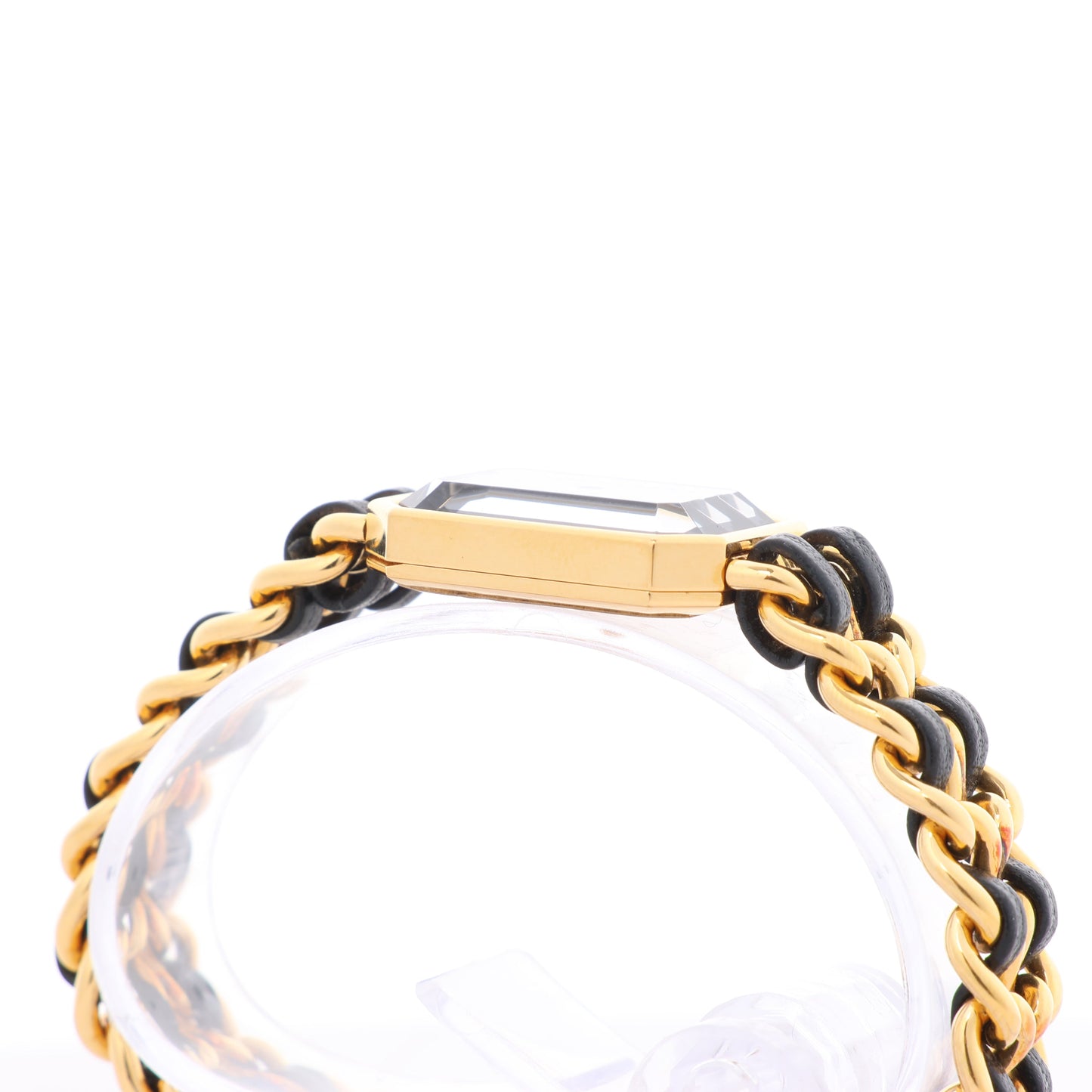 Chanel Premiere L H0001 MN16207 GP & Leather QZ Black Dial Watch