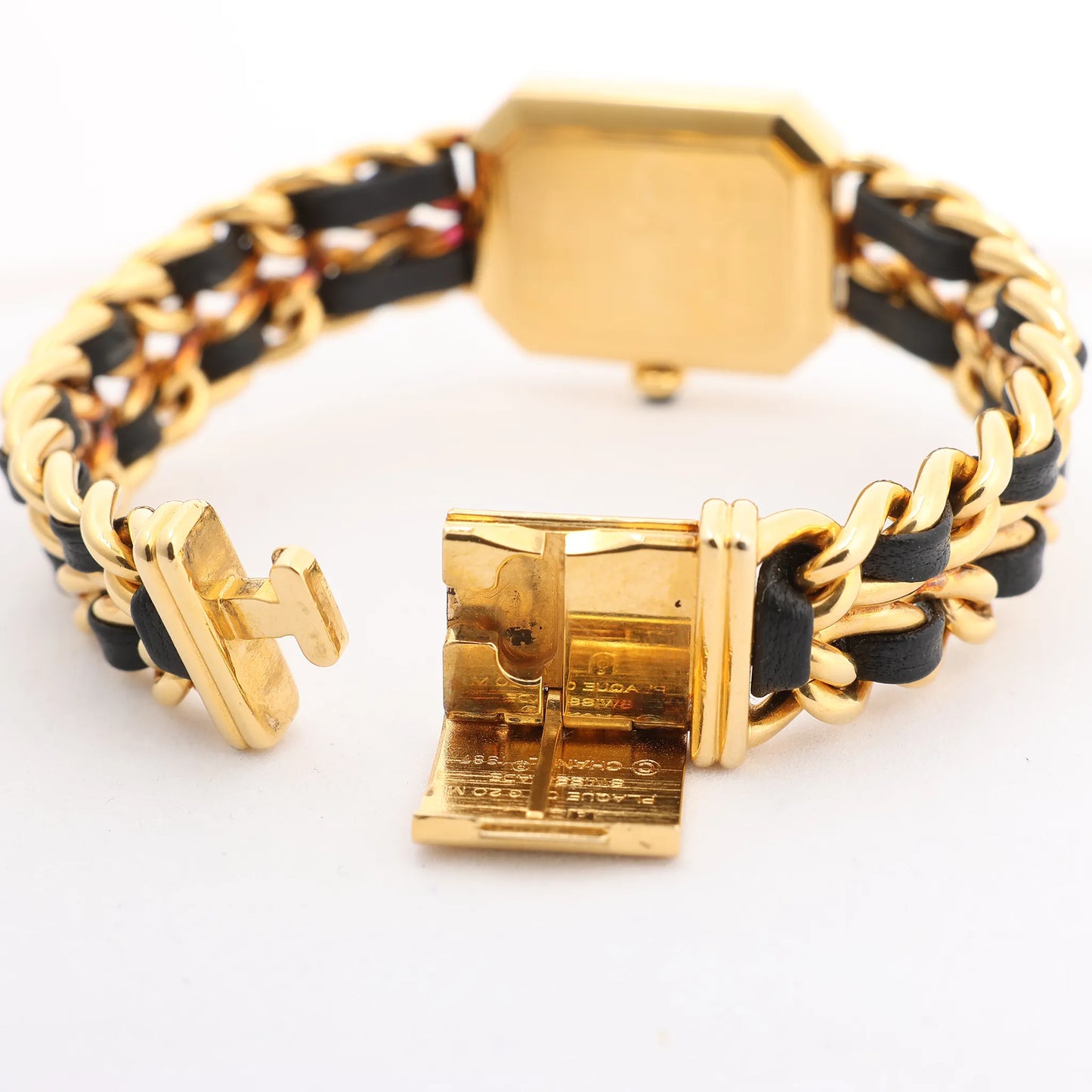 Chanel Premiere M H6951 X.D.39313 GP & Leather QZ Watch with Black Dial