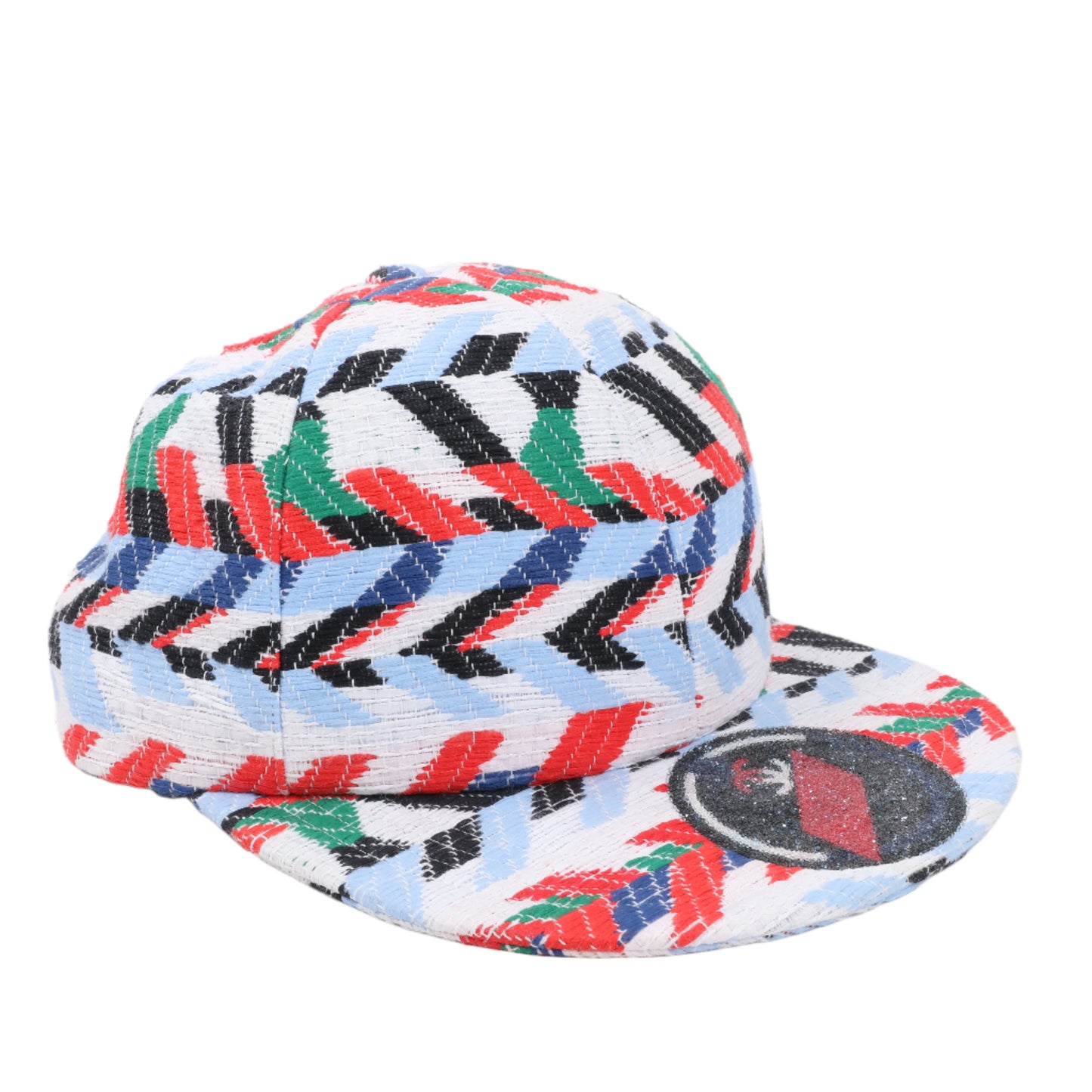 Chanel Tweed Woven Airline CC Cap Hat Red White Blue