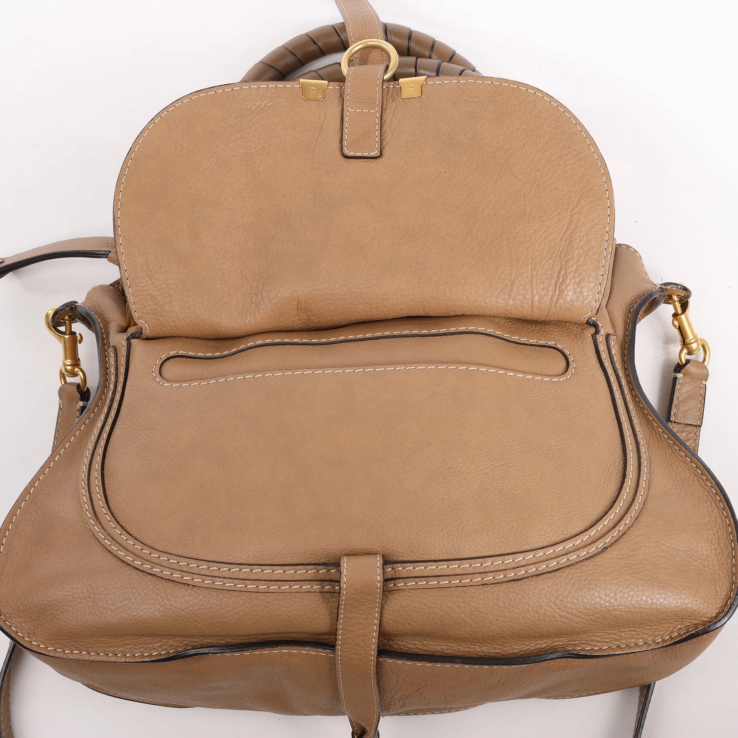 Sac à main Chloe Marcie en cuir marron, taille moyenne, 2 voies