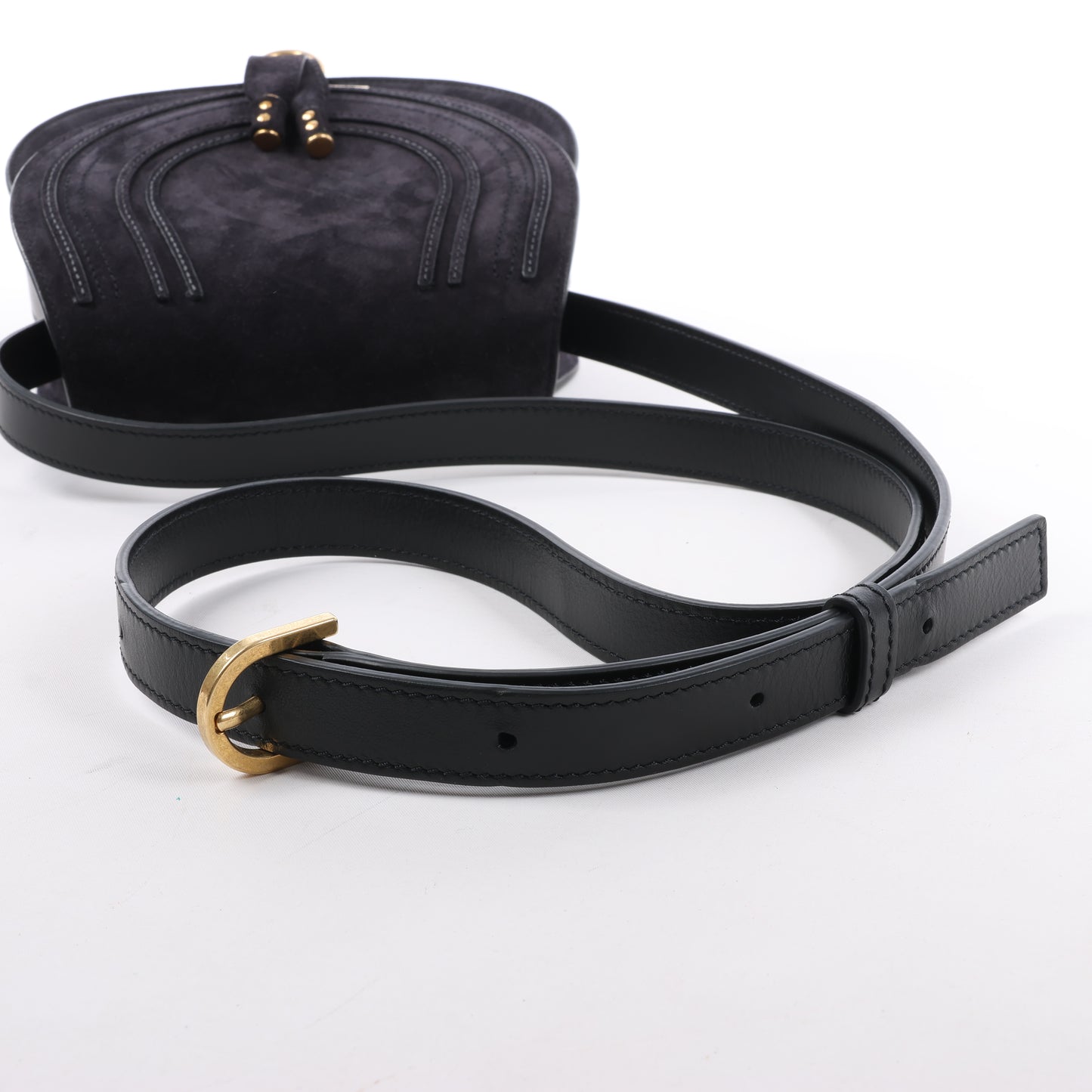 Sac bandoulière Chloe Marcie en daim noir