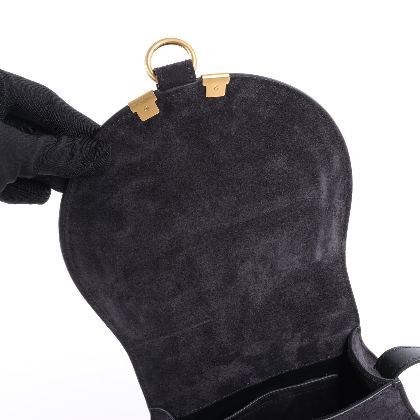 Chloe Marcie Mini Suede Crossbody Bag in Black