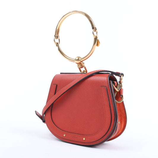 CHLOE Nile Bracelet Leather Small 2Way Shoulder Bag in Red