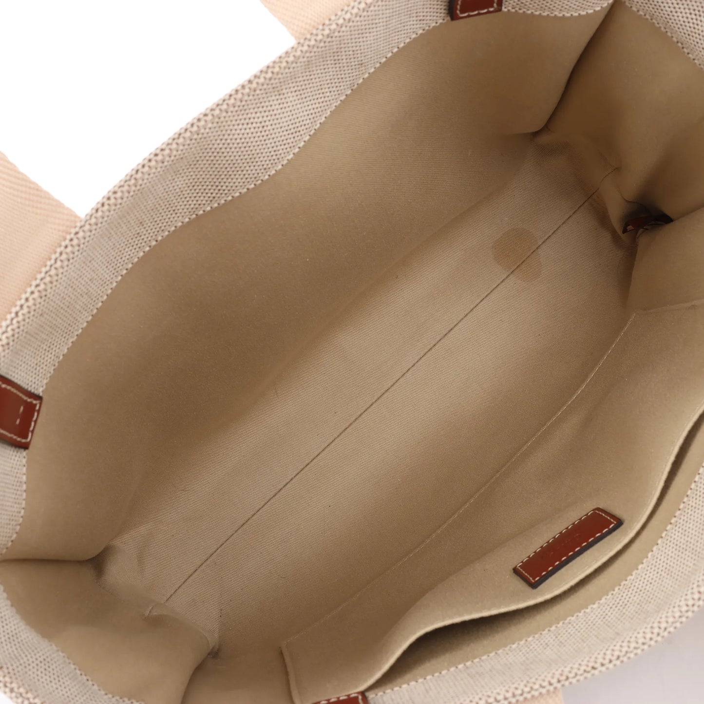 CHLOE Woody Medium Canvas & Leather Tote Shoulder bag in Brown