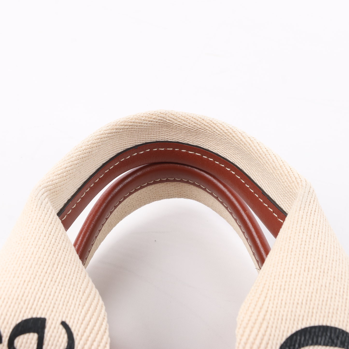 Chloé Woody Small Canvas & Leather 2Way Handbag in Beige x Brown