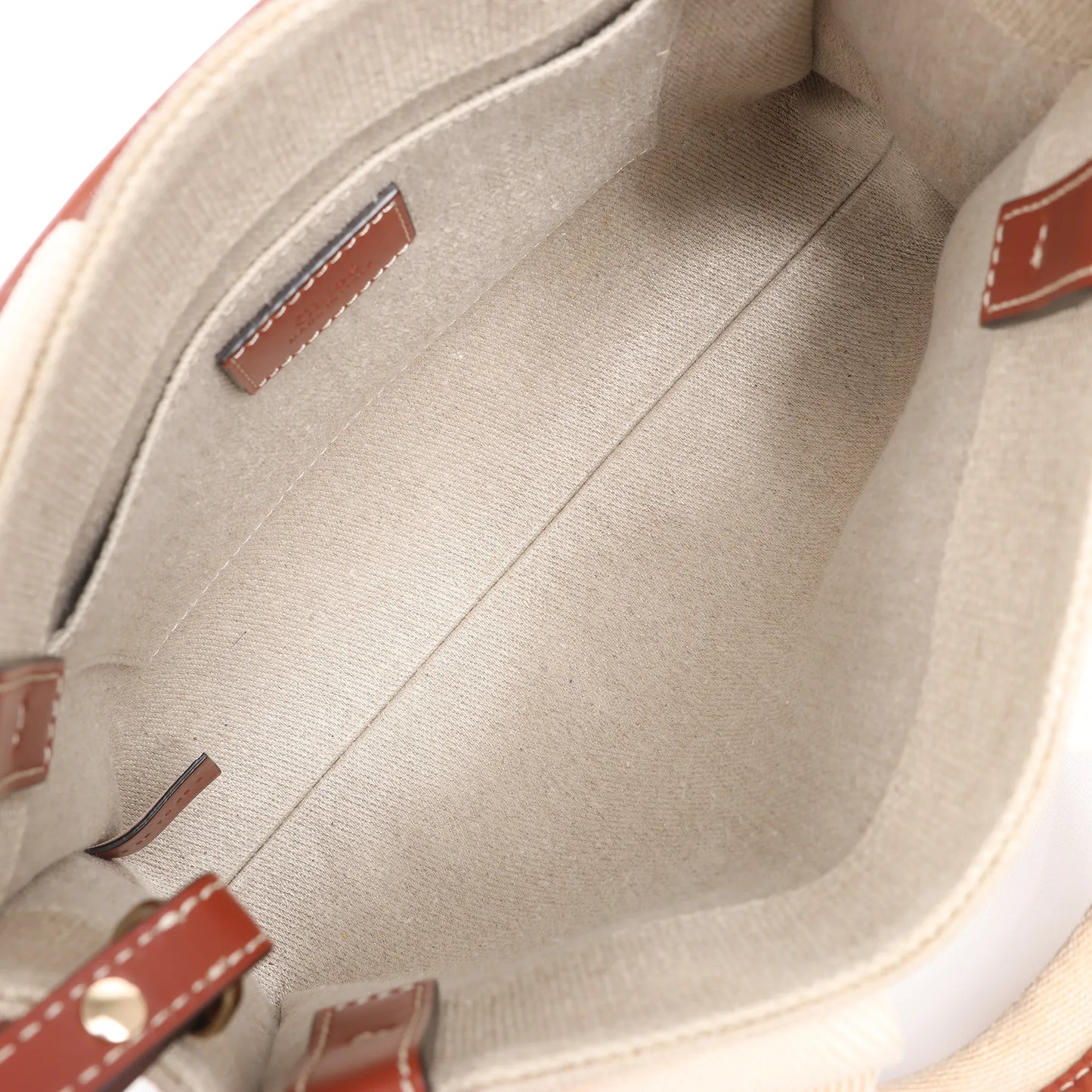 Chloé Woody Small Canvas & Leather 2Way Handbag in Beige x Brown