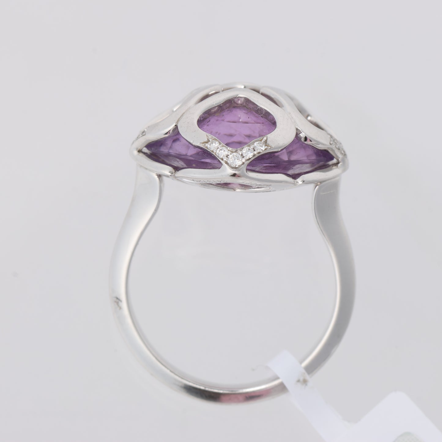 Chopard Imperiale Amethyst Diamond 18k White Gold Cocktail Ring, Size 51 EU