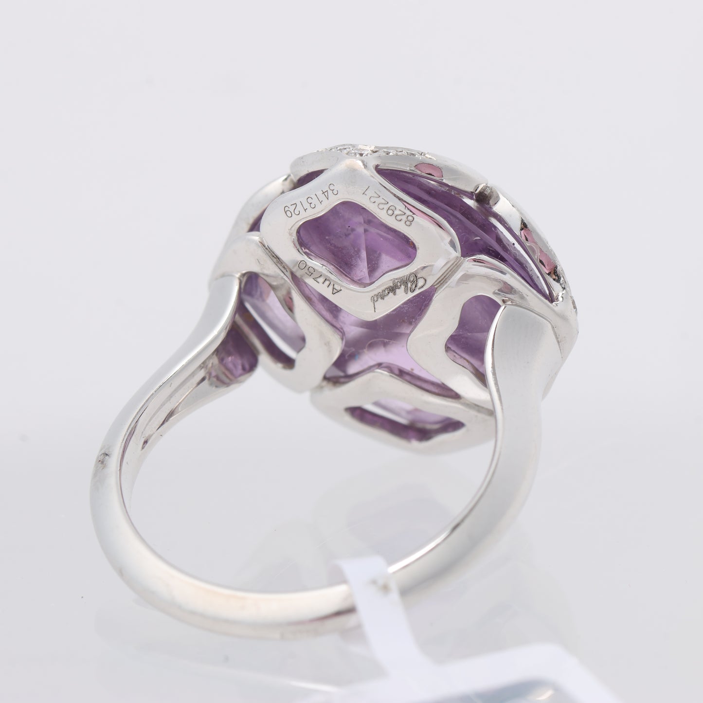 Chopard Imperiale Amethyst Diamond 18k White Gold Cocktail Ring, Size 51 EU